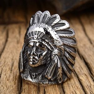 COPY - Stainless Steel Indian Chief Ring Size 7-13 Availa